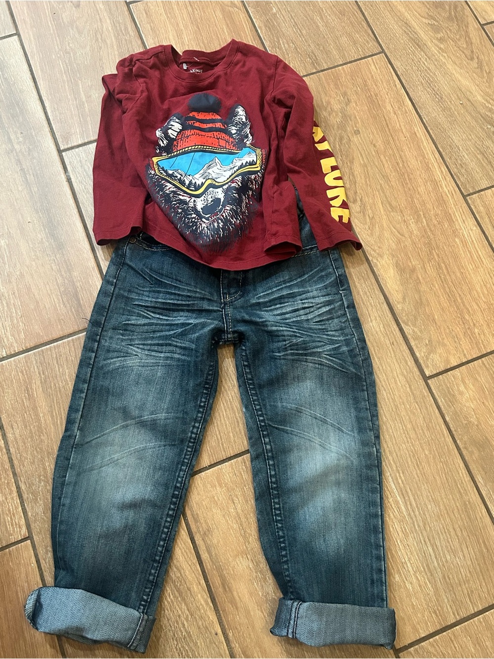Replay Boys Slim Dark Wash Jeans - Blue and t shirt bundle set